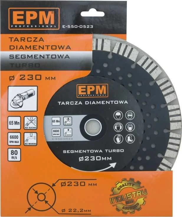 EPM segmentuotas turbo deimantinis peilis su aušinimo skysčio angomis. 230 mm
