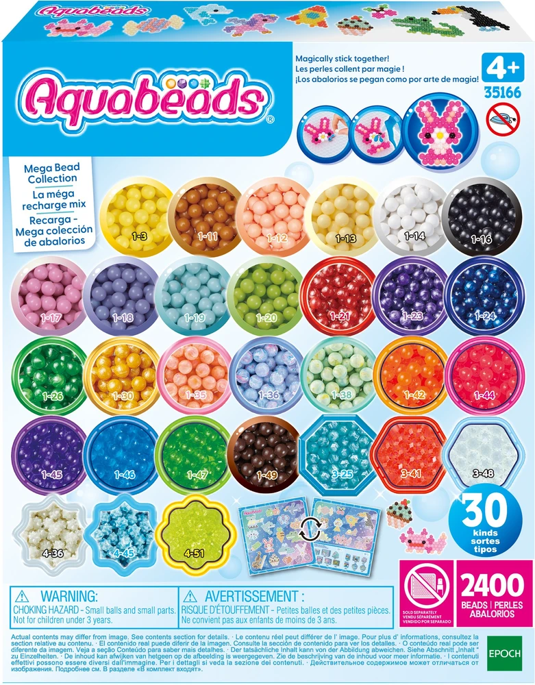 Epoch AQUABEADS Mega kūrybinių karoliukų rinkinys 2400 vienetų vienas kitą papildo