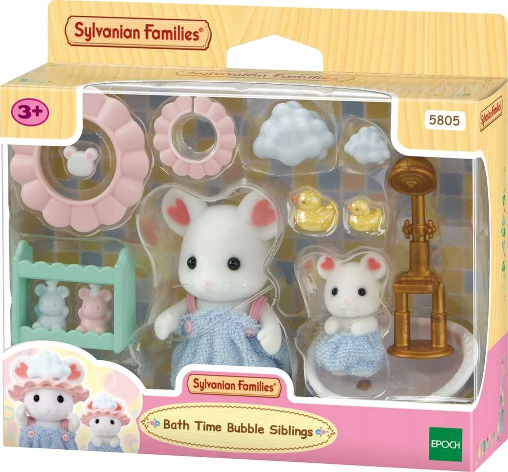 Sylvanian Families Epoch Figūrėlės vonioje su burbuliukais Christopheri ir Edward