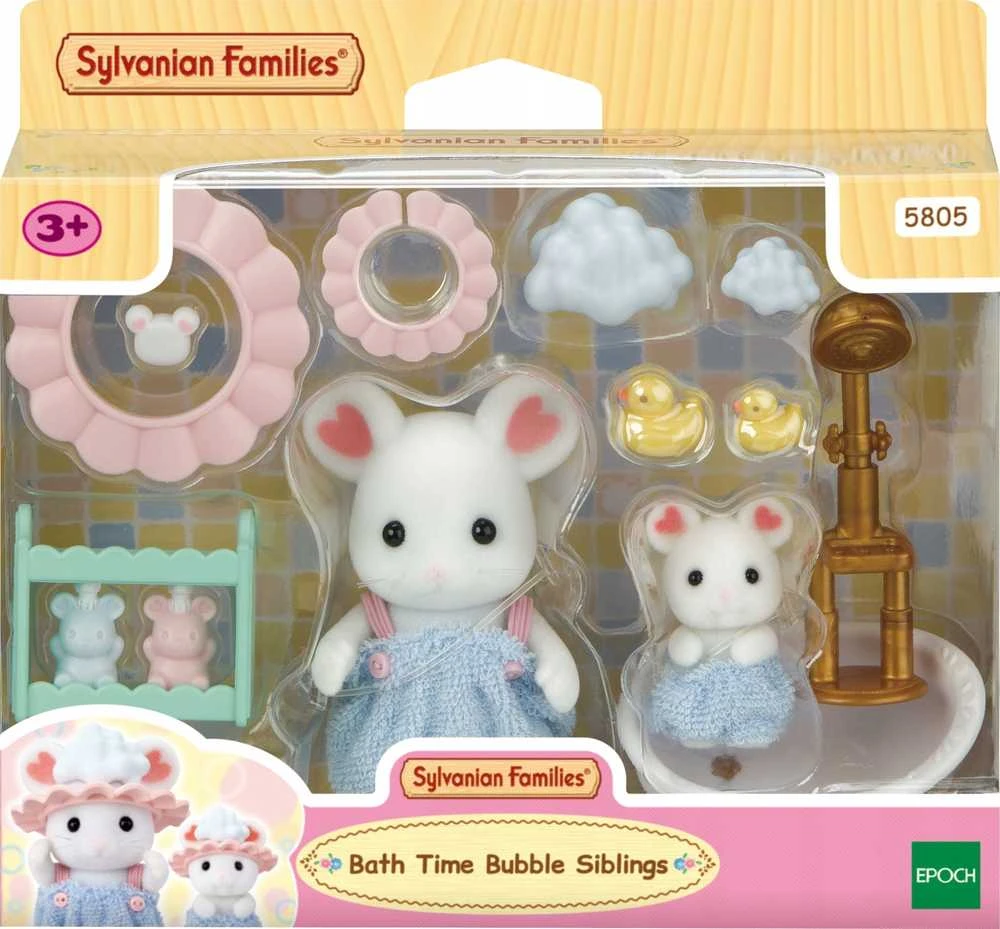 Sylvanian Families Epoch Figūrėlės vonioje su burbuliukais Christopheri ir Edward