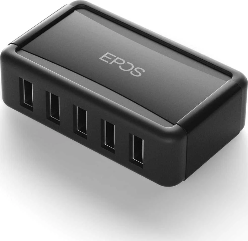 Epos MCH 7 įrenginys su 6 USB jungtimis