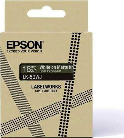 Epson Epson „LabelWorks LK-5QWJ“ – baltas ant matinės chaki spalvos – ritinėlis (1,8 cm x 8 m) 1 kasetė(-ės) pakabos dėžutė – juostų kasetė – skirta „LabelWorks LW-C410“, „LW-C6“