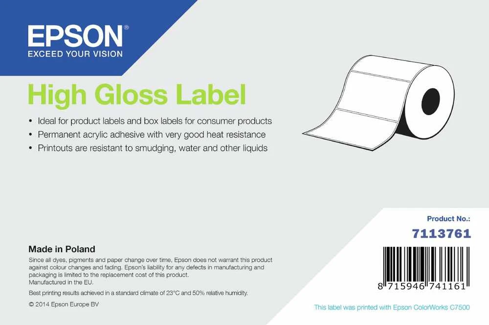 Epson Epson High Gloss Label - Continuous Roll: 102mm x 33m