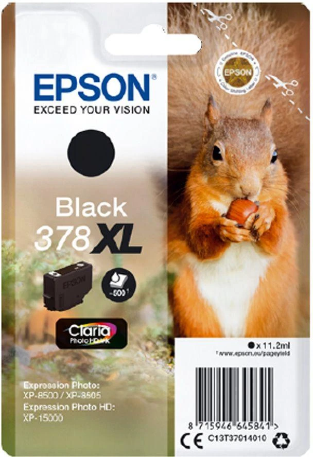 Epson Squirrel C13T37914010 rašalo kasetė Originalus Juoda 1 vnt