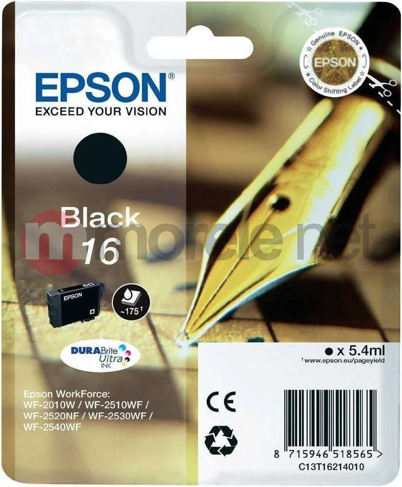 Kasetė - Epson Ink No 16 (Epson, C13T16214012, Juodas)