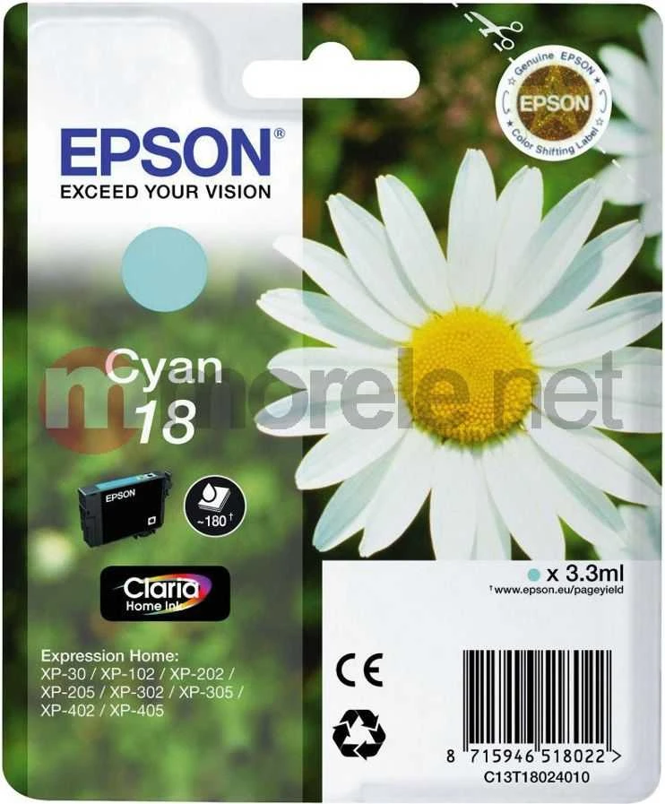 Rašalas Epson rašalas T1802 (C13T18024010) žydras