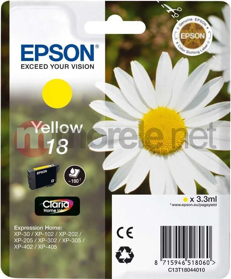 Rašalas Epson rašalas T1804 (C13T18044010) Geltona