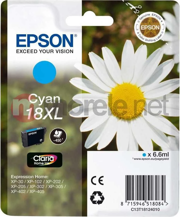 Rašalas Epson rašalas T1812 (C13T18124010) žydras