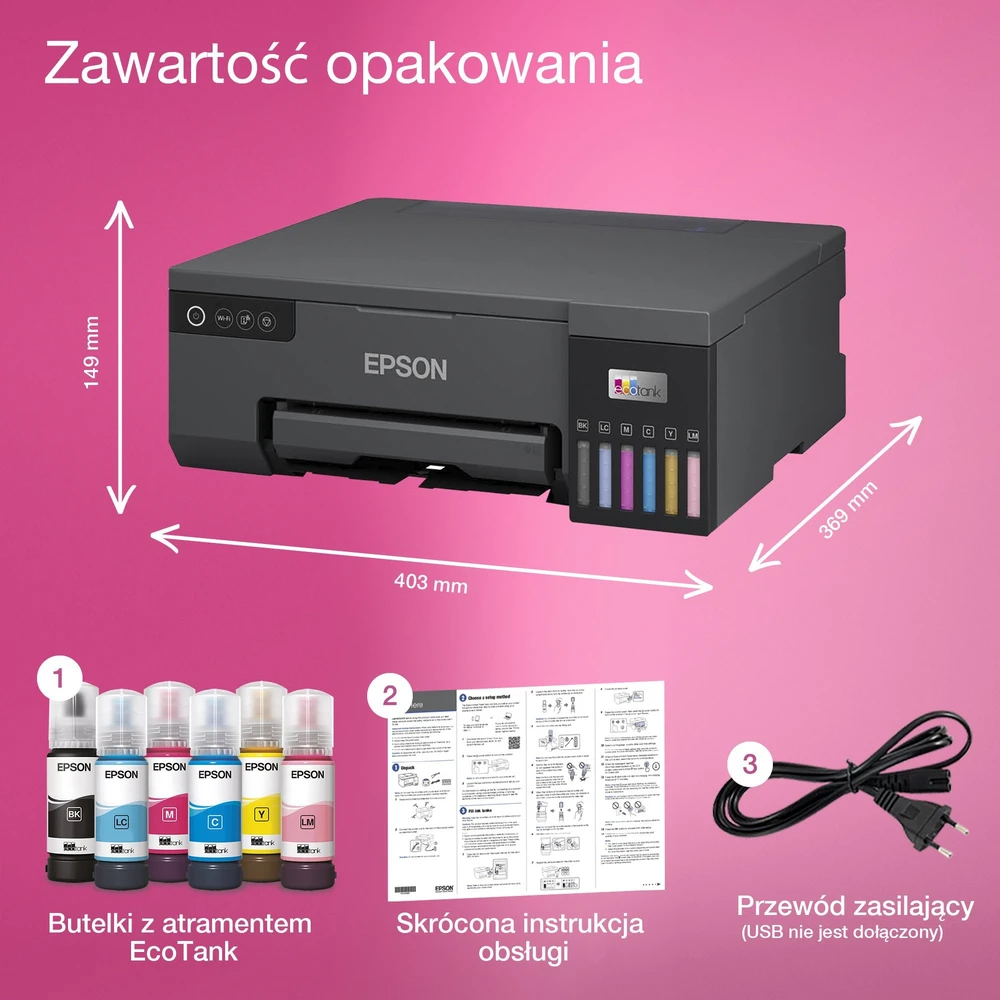 Spausdintuvas Epson EcoTank L8050 Inkjet, Juodos spalvos