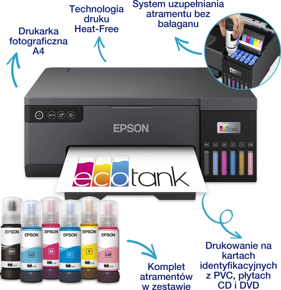 Spausdintuvas Epson EcoTank L8050 Inkjet, Juodos spalvos