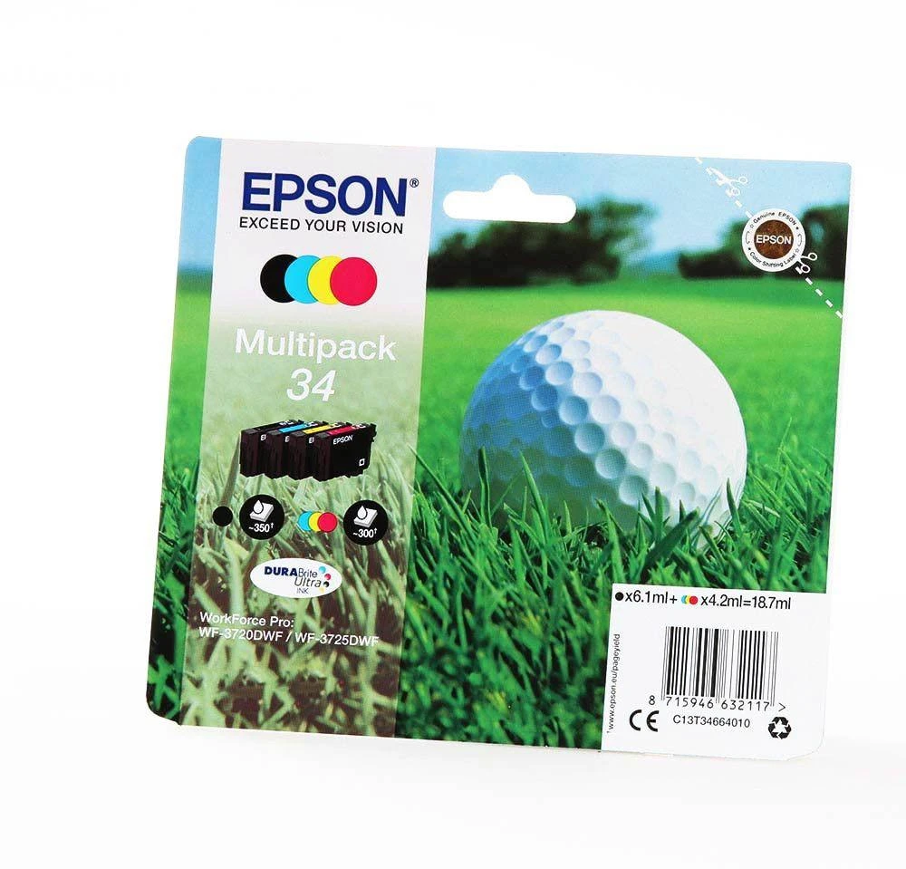 Rašalas Golf ball Multipack Epson 4-colours 34 DURABrite Ultra | 18,7 ml
