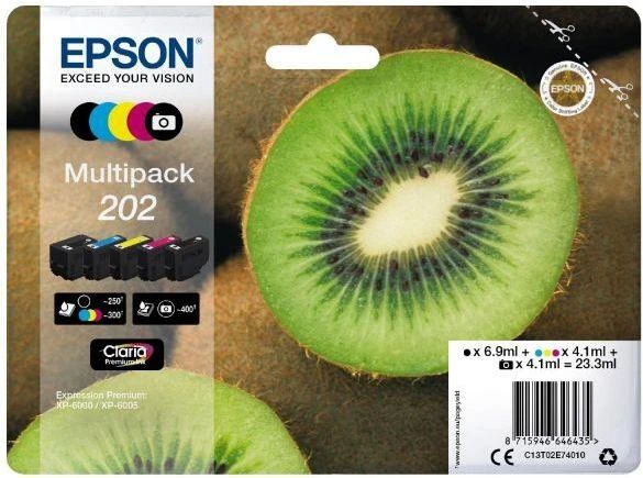 Rašalas Epson Ink C13T02E74010 (juodas, žalsvai mėlynas, rausvai raudonas, nuotraukos juodas, geltonas)