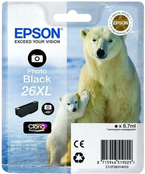 Epson 26XL Ink Cartridge, Juodas
