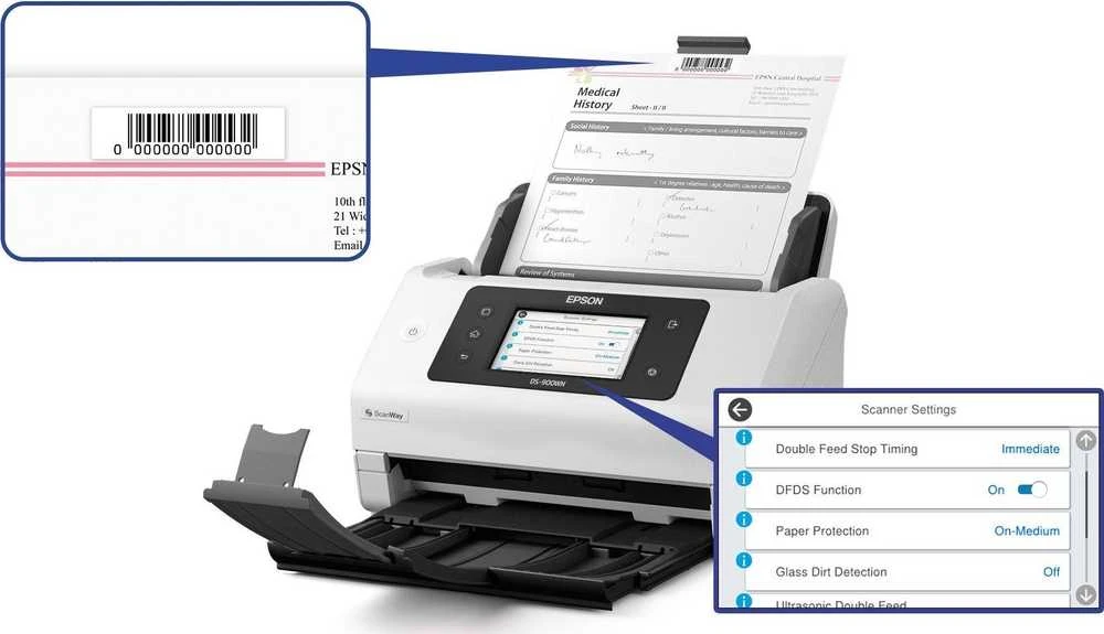 Skeneris Epson tinklo verslo skaitytuvas | Darbo jėgos DS-900WN | Spalva | Bevielis
