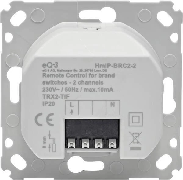 eQ-3 Homematic IP Sieninis mygtukas, skirtas firminiams 2 kanalų jungikliams BRC2-2