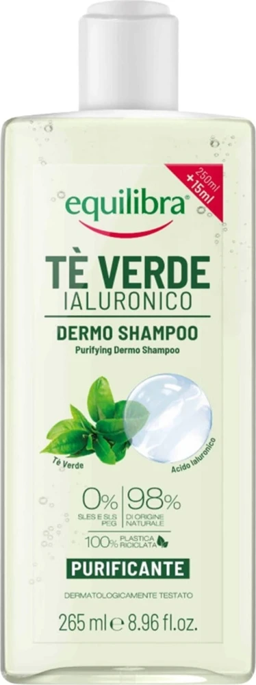 Equilibra Purifying Dermo Šampūnas Valomasis šampūnas su žaliąja arbata ir hialurono rūgštimi 265ml
