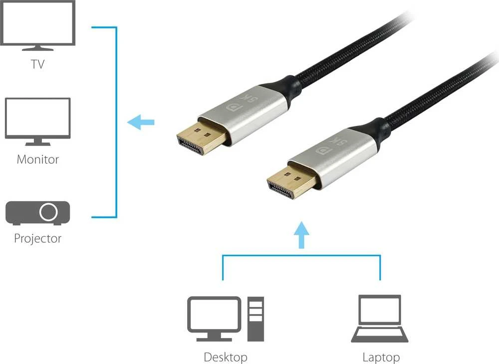 Equip 119263 kabelis DisplayPort 3 m Aliuminio, Juodas