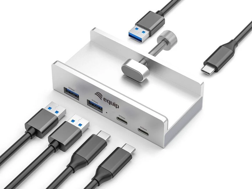 HUB USB Equip 128967 USB šakotuvas ir koncentratorius USB 3.2 Gen 1 (3.1 Gen 1) Type-A 5000 Mbit/s Aliumininis