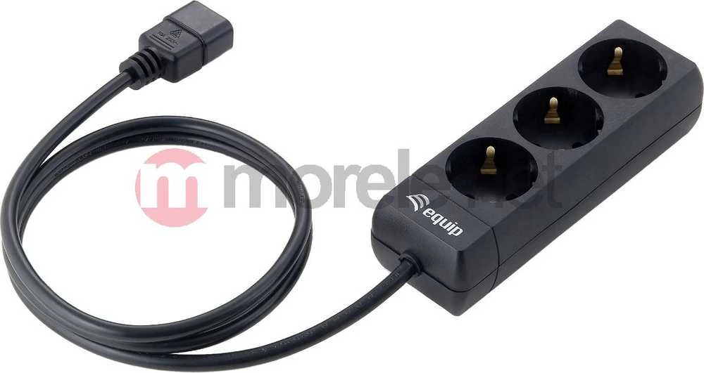 Equip 333280 elektros tinklo ilgintuvas 1,1 m 3 AC išvestis(ys / čių) Juoda