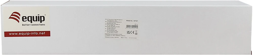 Equip 19'' Panel zarządzania kablami 5x plastikowe pierścienie plieno 1U RAL7035 (327321)