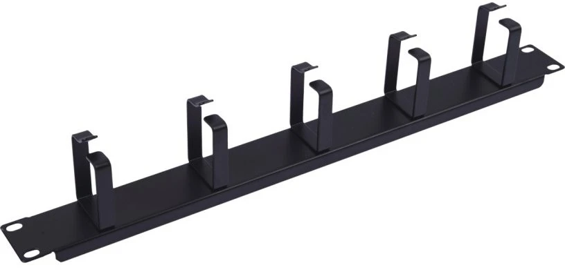 Equip 19 colių kabelių tvarkymas 5x metaliniai žiedai plastikas 1U RAL9005