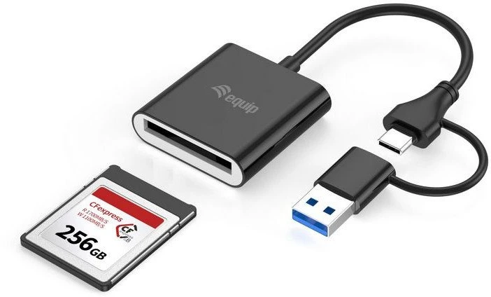 Skaitytuvas Equip Equip 245461 czytnik kart USB 3.2 Gen 2 (3.1 Gen 2) Type-C Juodas