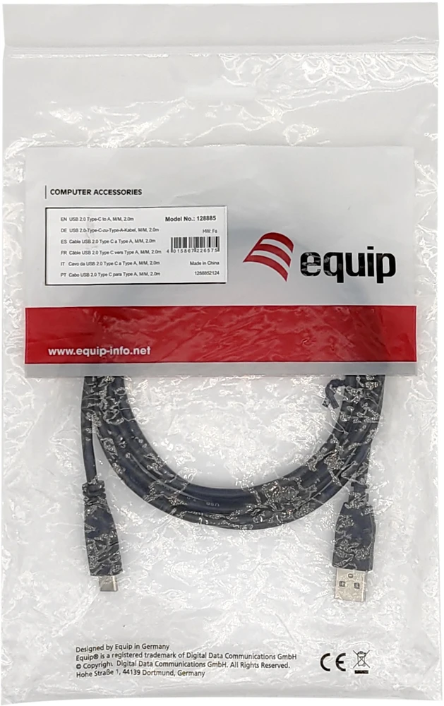 Equip Equip 128830 kabelis USB USB 2.0 0,3 m USB A USB C Juodas