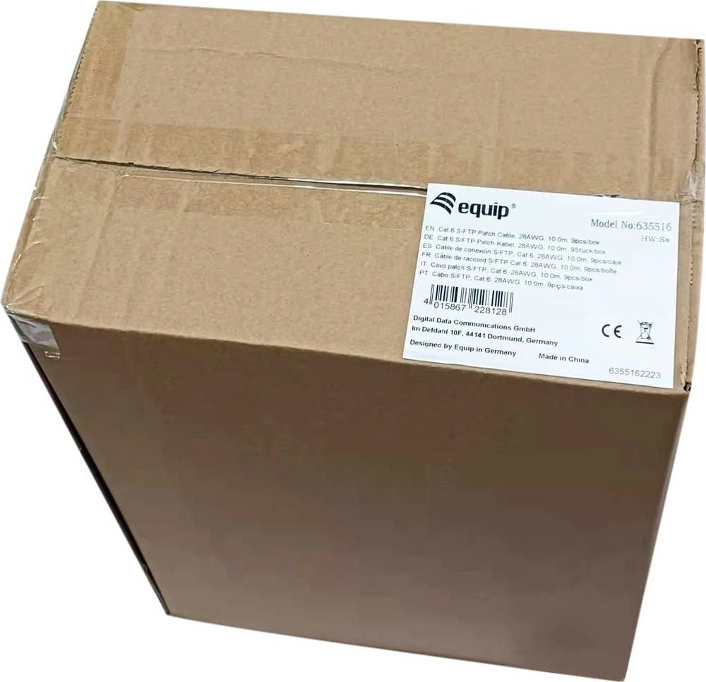 Equip Kabelis krosowy Cat6 9x/Box S/FTP 2xRJ45 10.00m balta LSZH (635516)