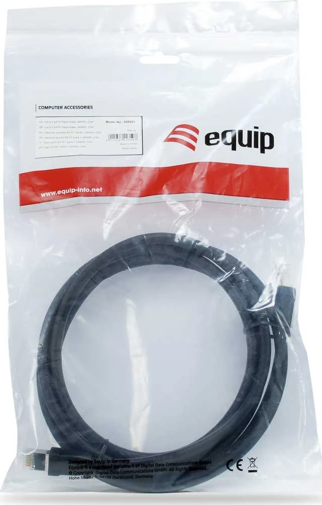 Equip Įrengti Patchkabel Cat8.1 S/FTP 2xRJ45 2,00 m juodas LSZH