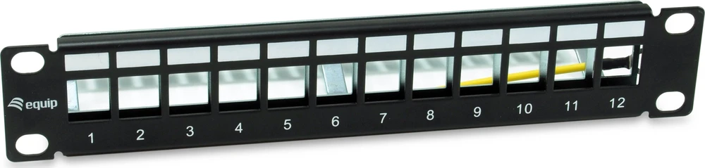 „Equip“ komutacinis skydelis 12x Cat6A 10 FTP 1HE „Keystone“ montažo programinė įranga