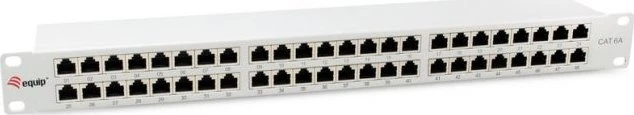 Equip Patchpanel 48x RJ45 Cat6A 19 FTP 1HE Premium hellgrau
