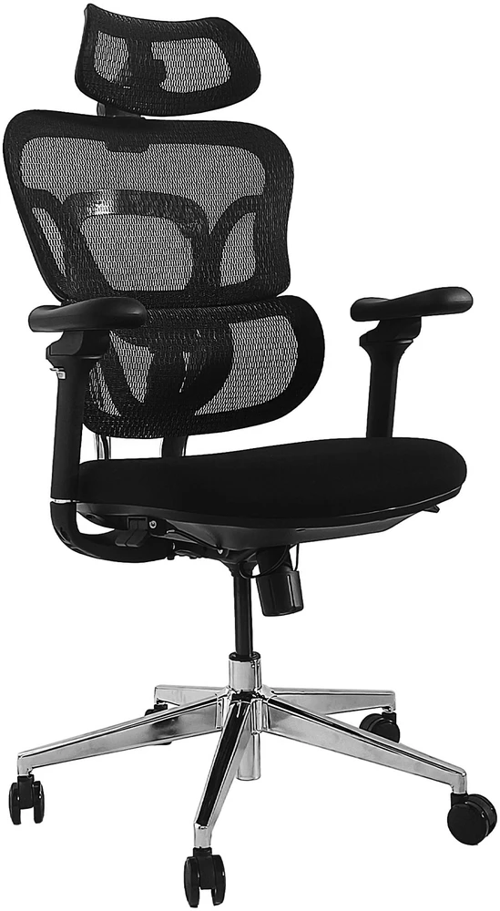Equip ergonominė biuro kėdė + galvos atrama / porankiai + SFS juoda Lite mažmeninė prekyba