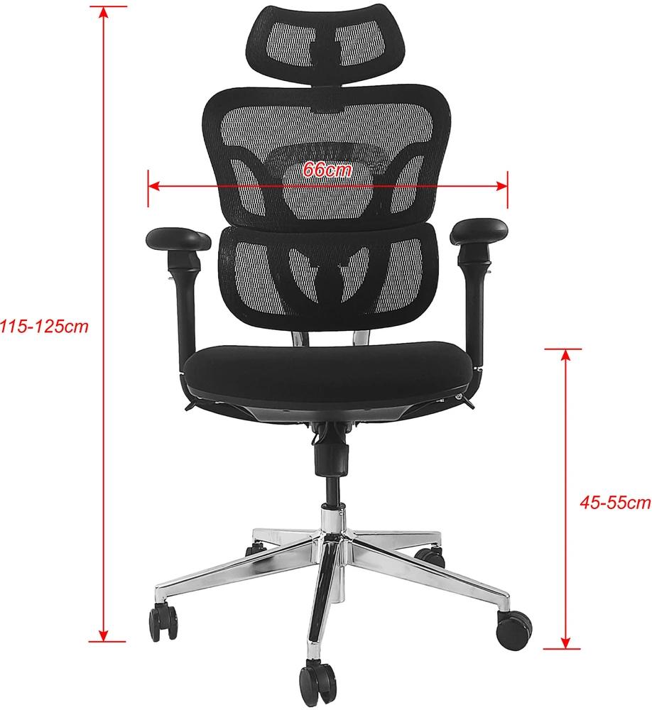 Equip ergonominė biuro kėdė + galvos atrama / porankiai + SFS juoda Lite mažmeninė prekyba