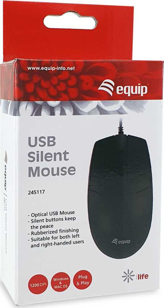 Pelė Equip Equip 245117 myszka Biuro Oburęczny USB Typu-A Optyczny 1200 DPI