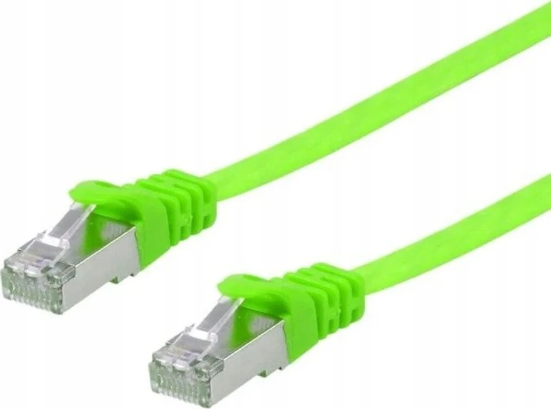 „Equip“ patch kabelis Cat6A U/FTP 2xRJ45 3.00m žalias plokščias LSZH