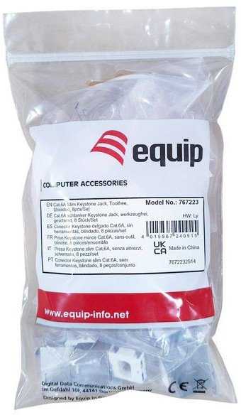 Equip Equip Keystone Jack geschirmt Cat.6A Werkzeugf.Metall 8erSet