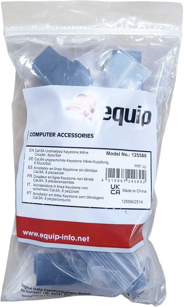Equip Equip Keystone Verbinder ungeschirmt Cat6A 2x RJ45 8er Set