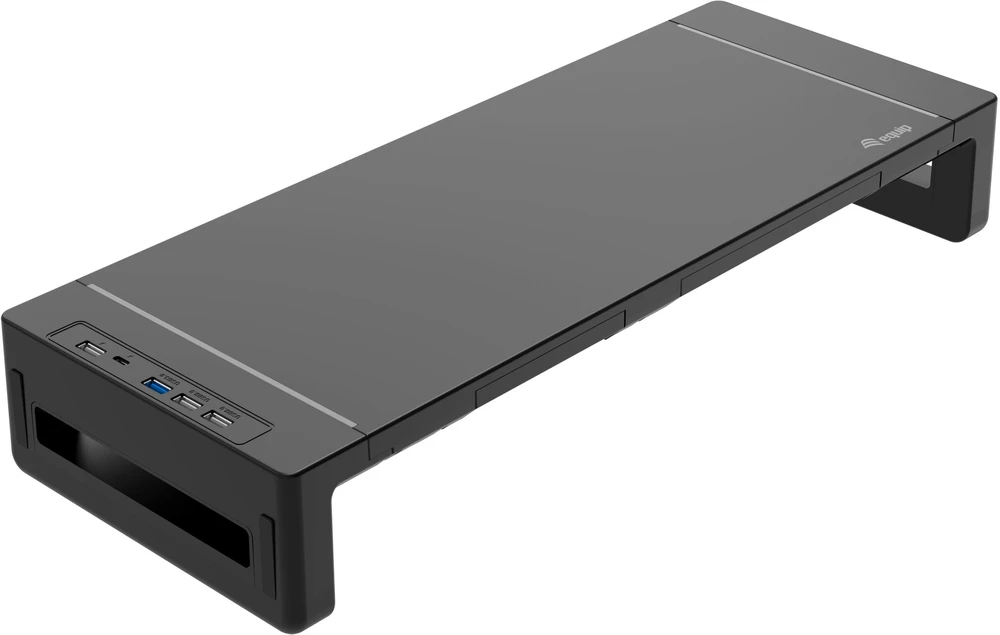 Laikiklis „Equip Juoda“ monitoriaus pakėlimo komplektas, 4xUSB-A/USB-C/+, 25 kg