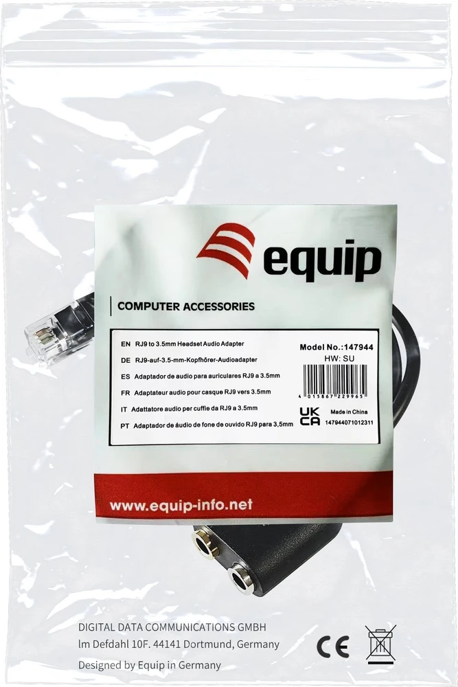 Equip Įrengti kabelį 147944 juoda