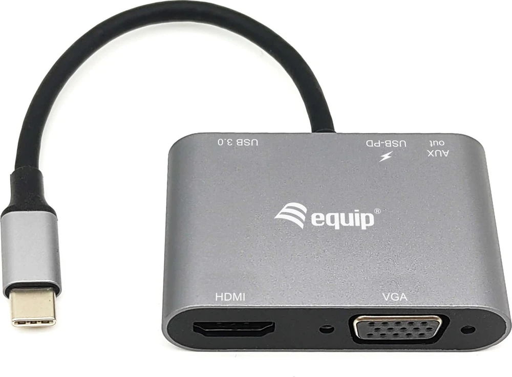 Equip USB-C daugiafunkcis adapteris su HDMI ir VGA