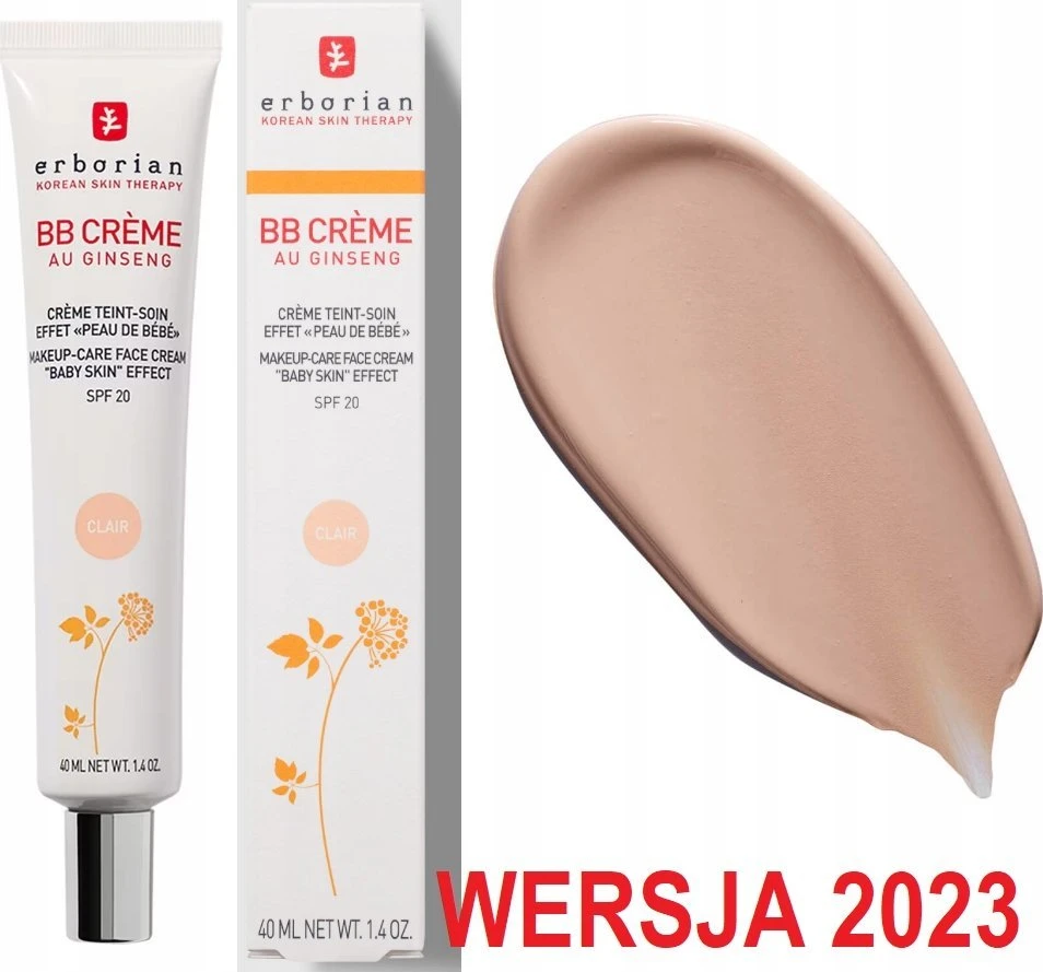 Erborian BB veido kremas su ženšenio ekstraktu ir SPF 20, spalva: Nude, 40 ml
