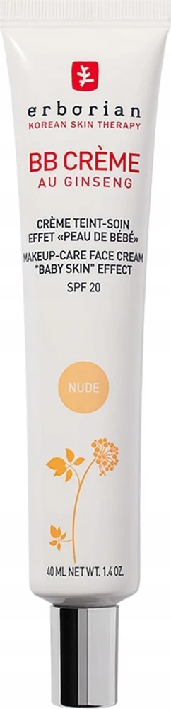 Erborian BB veido kremas su ženšenio ekstraktu ir SPF 20, spalva: Nude, 40 ml