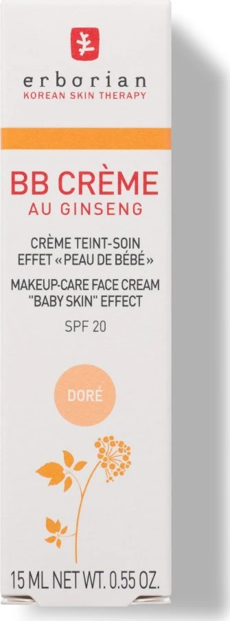 Erborian BB veido kremas su ženšenio ekstraktu ir SPF 20, spalva: Nude, 15 ml