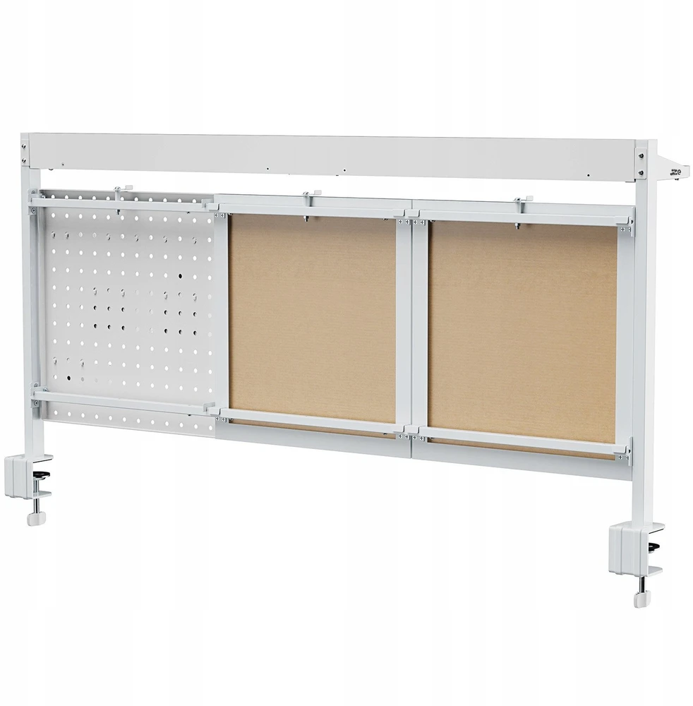 Przegroda Ergo Office stalo pertvara/organizatorius, maks. apkrova 10 kg, balta ir kamštinė lenta, plotis 1250 mm, balta, ER-300 W
