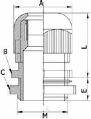 Ergom Kabelinė įvadinė tarpinė poliamidinė M63 IP68 DP-EN 63-2 HM pilka (E03DK-01040100901)