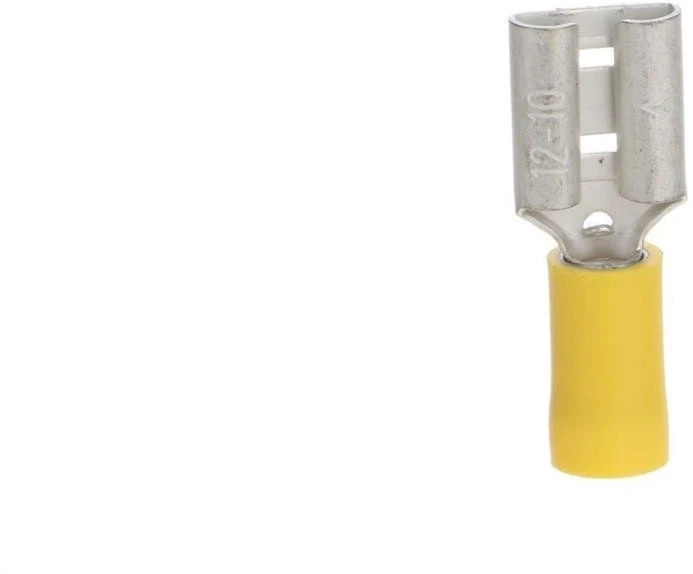 Geltona izoliuota plokščioji įvorė 9.5 mm
