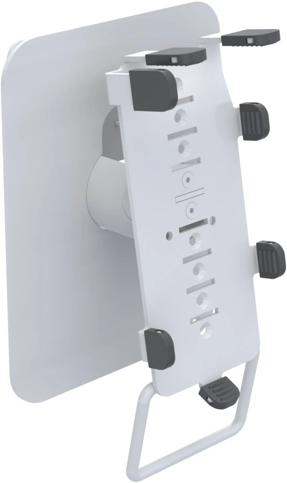 Ergonomic Solutions „SpacePole“ terminalo mokėjimo priekinė plokštė („DuraTilt“), skirta „Samsung“ 24 colių terminalui, POS plokštė, balta, metalinė, 145 mm, 63,9 mm, 184,5 mm