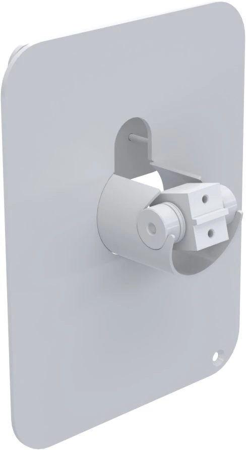 Ergonomic Solutions „SpacePole“ terminalo mokėjimo priekinė plokštė („DuraTilt“), skirta „Samsung“ 24 colių terminalui, POS plokštė, balta, metalinė, 145 mm, 63,9 mm, 184,5 mm