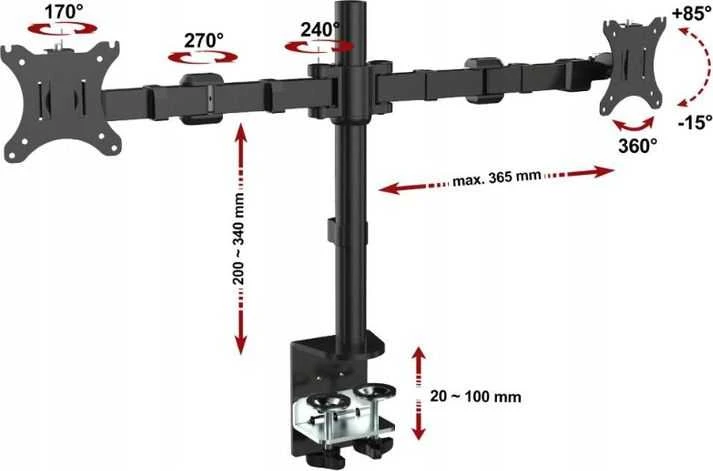Ergosolid Monitorių laikiklis NF 12 10''-30'' iki 2*10 kg