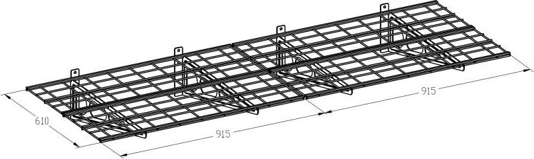 Laikiklis Fiber Mount Ergosolid PG26B - Dviguba metalinė pakabinama garažo lentyna. Tvirta iki 90 kg kiekviena lentyna!